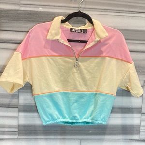 Capsulle cropped polo top